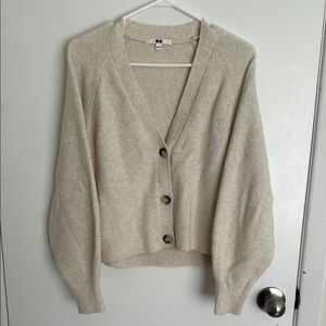 Women's Cream Cardigan Sweater